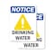 Signmission Drinking Water Sign With Symbol, 3.5 in W x Rectangle, Vinyl Decal OS-2PACK-NS-D-35-V-11550 - alternate 1